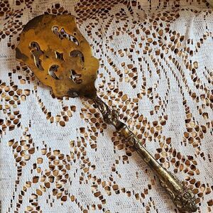 Vintage Brass Decorative Spatula Aged Patina